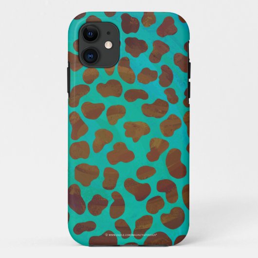 Dalmatiaans bruin en Blauwgroen afdrukken Case-Mate iPhone Case (Achterkant)