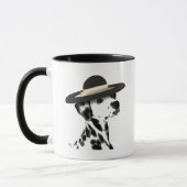 Dalmatiaans en Brimmed Black Pet Mok (Links)