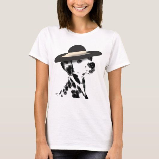 Dalmatiaans en Brimmed Black Pet T-shirt (Voorkant)