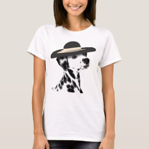 Dalmatiaans en Brimmed Black Pet T-shirt