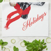 Dalmatiaans Prettige feestdagen Theedoek (Gevouwen)