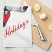 Dalmatiaans Prettige feestdagen Theedoek (Quarter Fold)