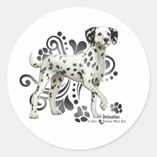 Dalmatiaans Ronde Sticker (Voorkant)