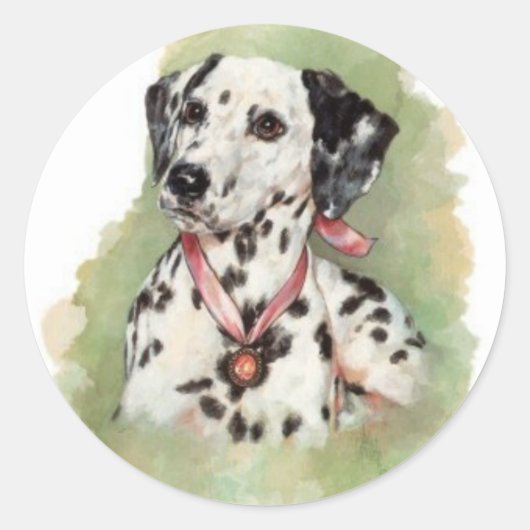 Dalmatiaans Ronde Sticker (Voorkant)