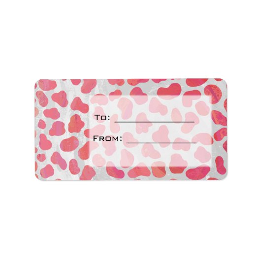 Dalmatiaans Roze en Wit met Monogram Etiket (Voorkant)