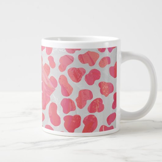 Dalmatiaans Roze en Wit met Monogram Jumbo Mok (Rechts)