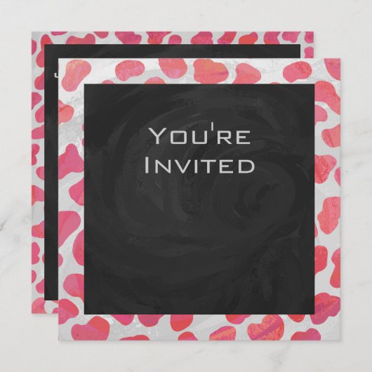 Dalmatiaans Roze en Wit met Monogram Kaart (Voorkant / Achterkant)