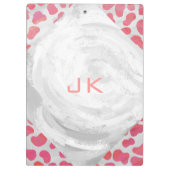 Dalmatiaans Roze en Wit met Monogram Klembord (Achterkant)