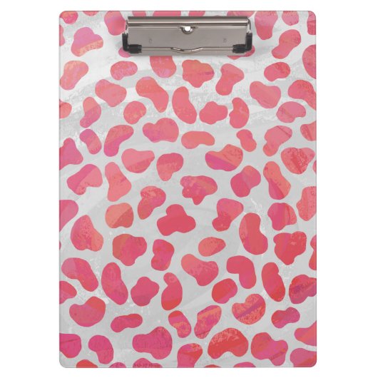 Dalmatiaans Roze en Wit met Monogram Klembord (Voorkant)