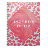 Dalmatiaans Roze en Wit met Monogram Notitieboek (Voorkant)