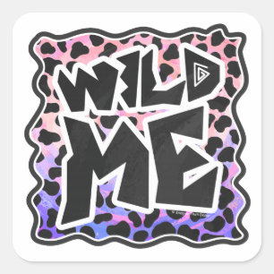 Dalmatiaans zwart en roze wild vierkante sticker