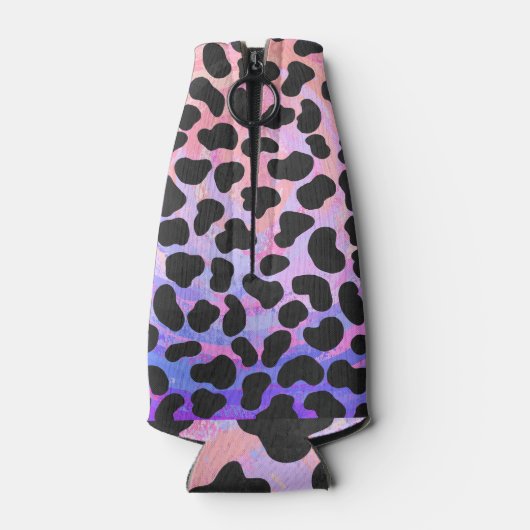 Dalmatiaans zwart-roze afdrukken flesjeskoeler (Achterkant)