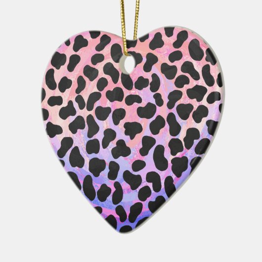 Dalmatiaans zwart-roze afdrukken keramisch ornament (Links)