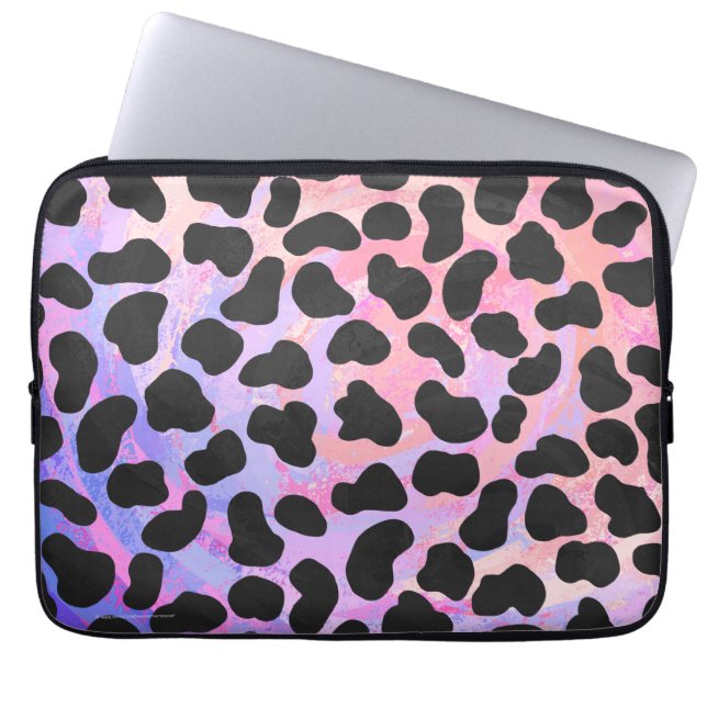 Dalmatiaans zwart-roze afdrukken laptop sleeve (Voorkant)