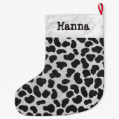 Dalmatiaans zwart-wit afdrukken grote kerstsok (Achterkant)