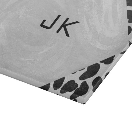 Dalmatiaans zwart-wit afdrukken snijplank (Hoek)