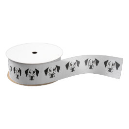 Dalmatiaanse hond met zwarte poot grosgrain lint