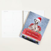 Dalmatiaanse hond op sneeuw in kerstmis planner (Display)