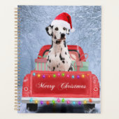 Dalmatiaanse hond op sneeuw in kerstmis planner (Voorkant)