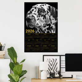 Dalmatian 2026 Calendar – Black & White Elegance Poster