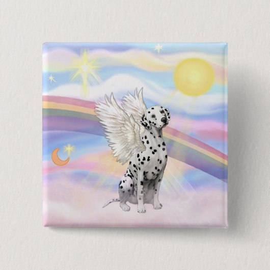 Dalmatian Angel Vierkante Button 5,1 Cm (Voorkant)