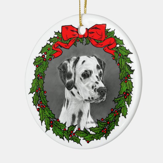 Dalmatian Art van Glenda S. Harlan Keramisch Ornament (Links)