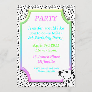 Dalmatian Birthday Party Uitnodiging 2