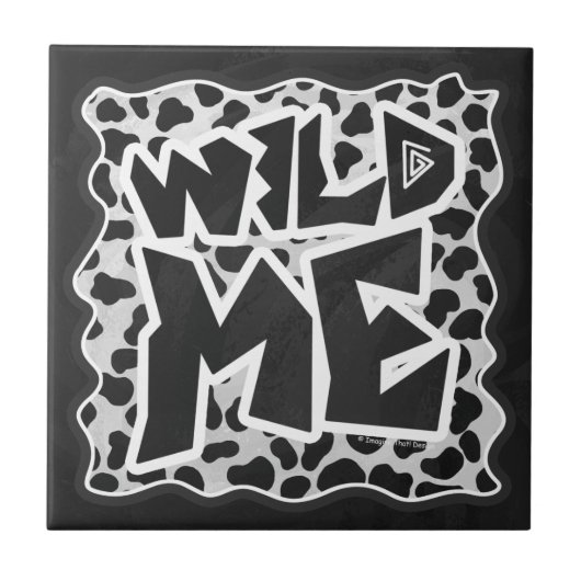 Dalmatian Black and White met Wild Me Tegeltje (Voorkant)