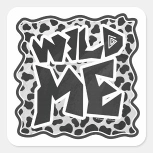 Dalmatian Black and White met Wild Me Vierkante Sticker
