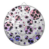 Dalmatian Black en Pink Polka Dot Print Dartbord (Voorkant)