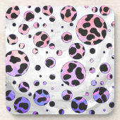 Dalmatian Black en Pink Polka Dot Print Drankjes Onderzetter (Voorkant)
