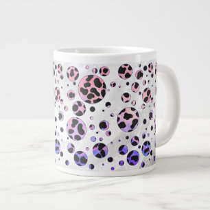 Dalmatian Black en Pink Polka Dot Print Jumbo Beker