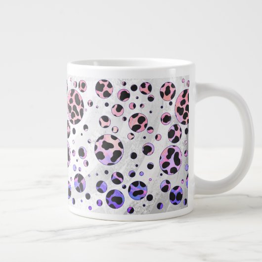 Dalmatian Black en Pink Polka Dot Print Jumbo Beker (Rechts)