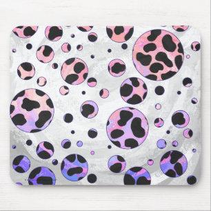 Dalmatian Black en Pink Polka Dot Print Muismat