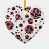Dalmatian Black en Red met Polka Dots Keramisch Ornament (Voorkant)