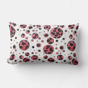 Dalmatian Black en Red met Polka Dots Kussen