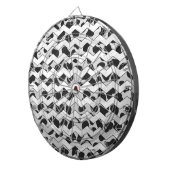 Dalmatian Black en White Chvron Dartbord (Voorkant Rechts)