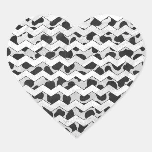 Dalmatian Black en White Chvron Hart Sticker