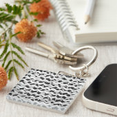 Dalmatian Black en White Chvron Sleutelhanger (Voorkant Rechts)