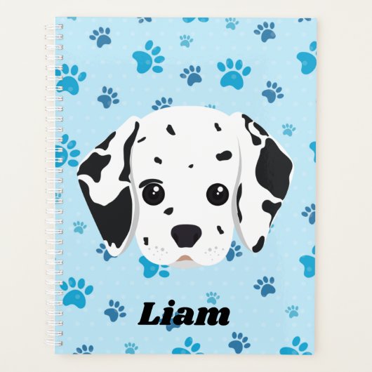 Dalmatian Blue Paw Print op maat Planner (Voorkant)
