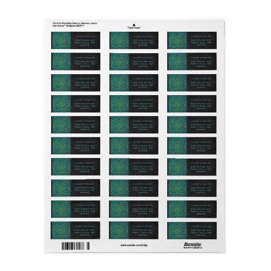 Dalmatian Brown en Blauwgroen met Monogram Etiket (Full Sheet)