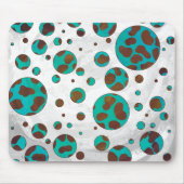 Dalmatian bruin en turquoise print muismat (Voorkant)