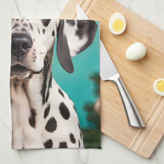 Dalmatian Christmas Theedoek (Quarter Fold)