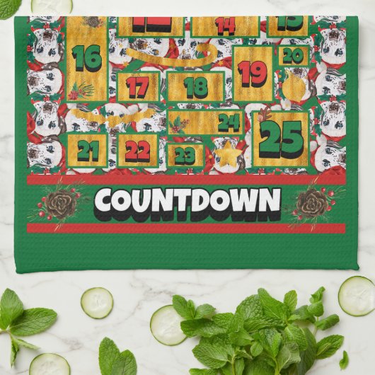 Dalmatian Counterdown Kerstmis Advent Calendar Dog Theedoek (Gevouwen)