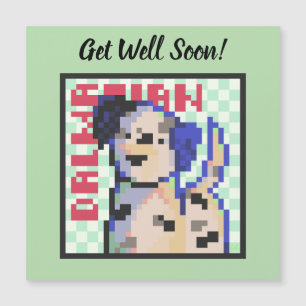 Dalmatian, dalmatiër, Pixel Art, pixelart Magnetische Uitnodiging