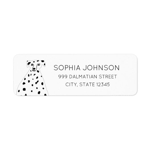 Dalmatian Dog Abstract Illustration Return Address Etiket (Voorkant)