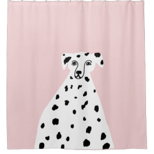 Dalmatian Dog Abstracte illustratie Roze Douchegordijn