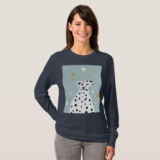 Dalmatian Dog Abstracte illustratie T-shirt (Voorkant volledig)
