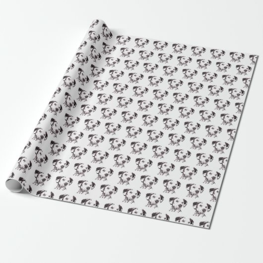 Dalmatian Dog Art Gift Wrapping Paper Cadeaupapier (Uitgerold)