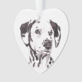 Dalmatian Dog Art Heart Ornament (voorkant)